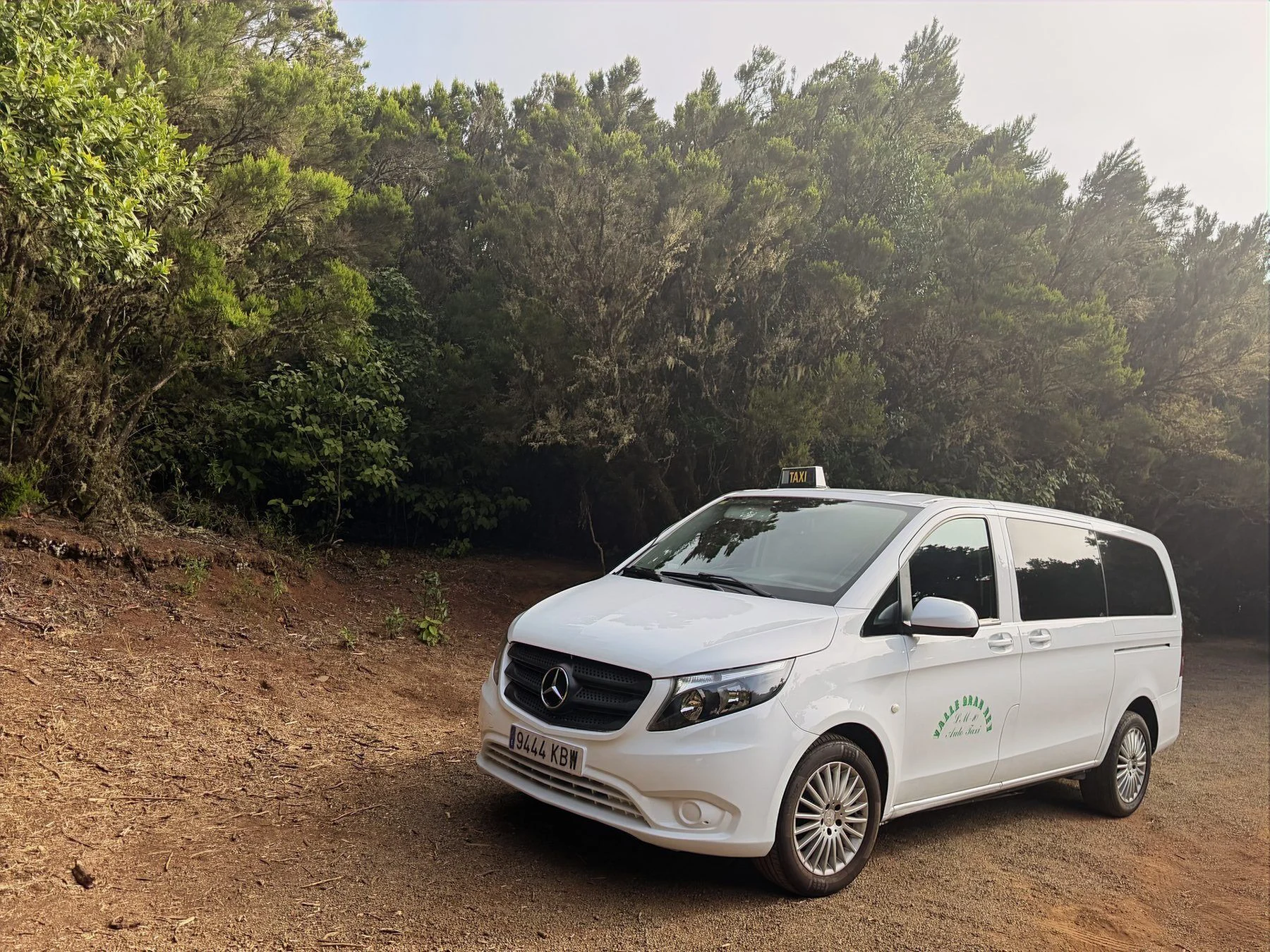 Taxi en una pista del monte de La Gomera
